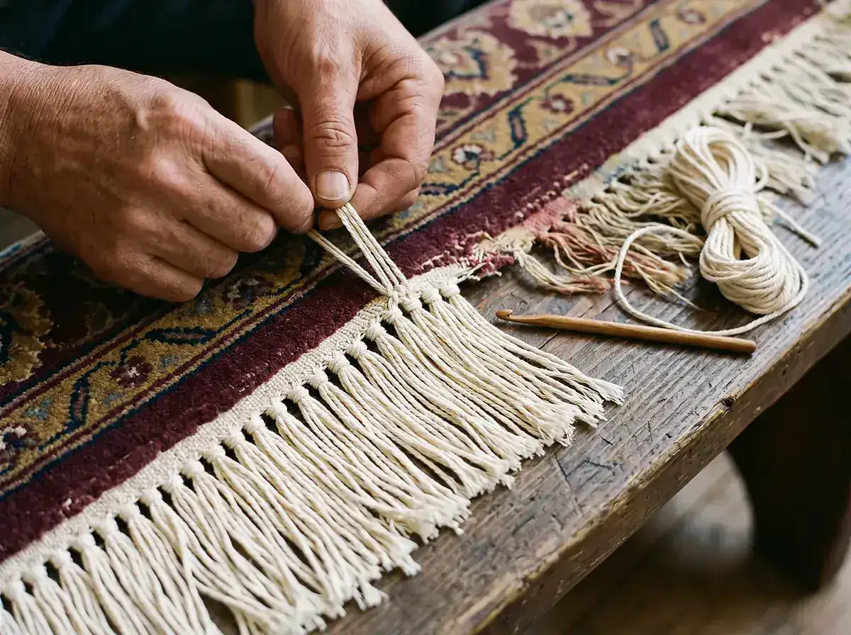 Restauration de franges en atelier